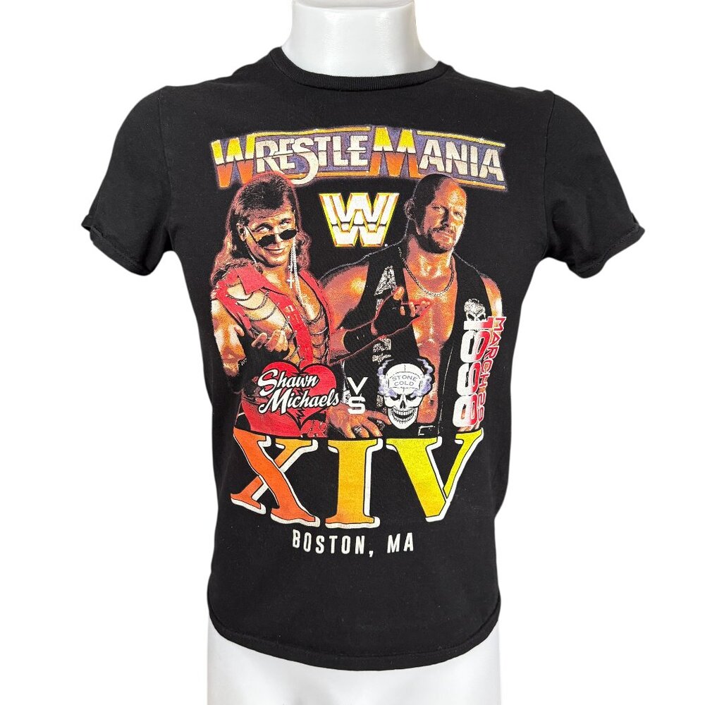 Vintage WWE Wrestle Mania Shawn Michaels vs Stone Cold short sleeve t-shirt S